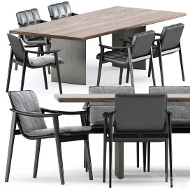 Fynn chair linha dining table by minotti